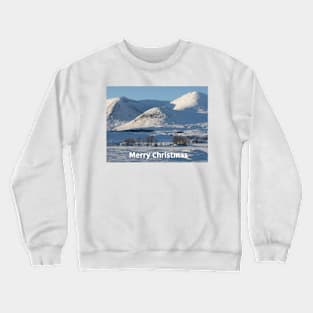 Christmas snow on Black Mount , the Highlands , Scotland Crewneck Sweatshirt